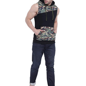 Nuevo logotipo personalizado entrenamiento con capucha camisetas sin mangas culturismo músculo hombres sin mangas gimnasio Sudadera con capucha camiseta - Product Image 2