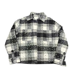 Camisas de Franela a Cuadros Blancas y Negras Personalizadas al por Mayor, Fabricadas en Fábrica, con Botones y Perlas, para Hombre, 2026 - Product Image 3