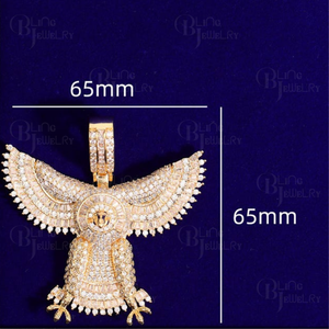 Collar con Colgante de Águila Dorada Iced Out, Colgante de Águila Micro Pavimentado con Zirconia, Colgante de Águila con Diamantes de Zirconia, Joyería Hip Hop para Hombre, Regalo para Él - Product Image 4