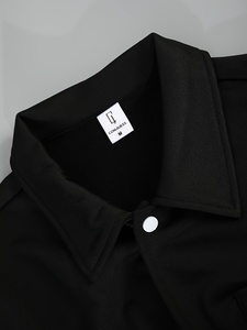 Ensemble Moderne Assorti Chemise et Short pour Homme & Tenue d'Été Texturée à Manches Courtes Look Noir - Product Image 3