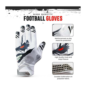 Top <b>Gloves</b> Team Logo Custom American <b>Football</b> <b>Gloves</b> With Sticky Silicone 7v7 Silicon Grip High Performance For <b>Youth</b> And Adults - Product Image 4