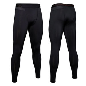 Nouveaux leggings pour hommes à taille haute en coton/fibre de bambou, pantalons de course personnalisés pour le fitness, tissu respirant antibactérien, élastique - Product Image 3