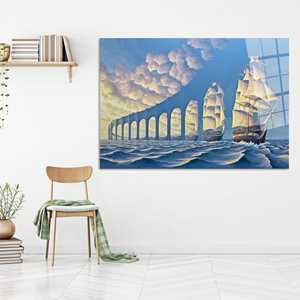 Art sur toile surréaliste : Pont céleste imprimé sur toile, ART SUR VERRE TÉMPERÉ - Product Image 1