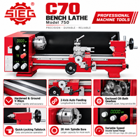 Tour à métaux SIEG C70 modèle 750, 750W, vitesse variable, portée de tournage 250mm, pour atelier, formation et éducation