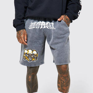 กางเกงขาสั้นลำลองผู้ชายลายพิมพ์ดิจิทัลเอวสม็อค ผ้าฝ้าย 100% ระบายอากาศได้ดี ซักย้อมสีแบบแอซิดวอช รับผลิตตามแบบ OEM ปี 2025 จากโรงงานโดยตรง - Product Image 1