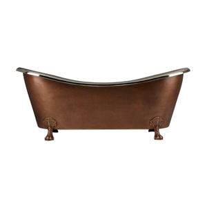 Bañera de cobre de lujo de alta calidad premium con patas, acabado de cobre y níquel, la mejor bañera para adultos de exportadores indios, juegos de baño - Product Image 1