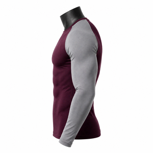 Custom Compression Shirt Men <b>Long</b> <b>Sleeve</b> Raglan Gym Fitness Tight <b>Base</b> <b>Layer</b> Breathable Quick Dry Sportswear - Product Image 4
