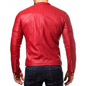Venta directa de fábrica, chaquetas de cuero de piel de oveja para hombre, abrigo de motociclista de cuero genuino, ropa de abrigo cálida, soporte de estilo Vintage - Product Image 2