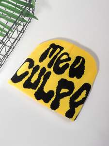 Gorro de invierno de punto Jacquard sin puños con estampado de logotipo completo Y2K personalizado al por mayor 2025 - Product Image 5