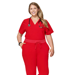 Conjunto de uniformes de enfermería personalizados para mujer, uniformes elásticos transpirables para correr, uniformes quirúrgicos médicos de LICRA para Hospital - Product Image 1
