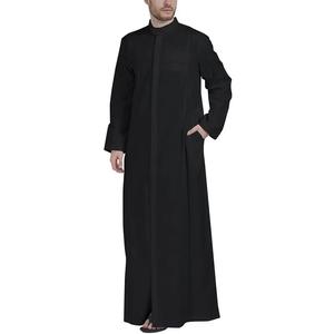 Musulmán árabe Dubai hombres bata Thobe Thawb Medio Oriente Stand-collar bordado bata Dubai India islámico Thobe para hombres - Product Image 5