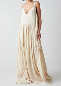 Nouveau été chaud mode femmes porter rayonne cravate teinture longue robe de créateur pour la fête et tenue décontractée col en V dos nu longue robe - Product Image 6