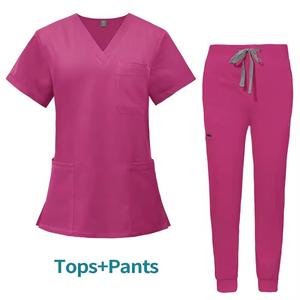 Women's Medical <b>Scrubs</b> Nurse Uniform Top Woven Fabric <b>Scrub</b> <b>Sets</b> for Hospitals OEM Service Available - Product Image 6