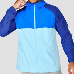 Veste coupe-vent personnalisée de haute qualité pour hommes, nouveau design avec col montant et logo personnalisable - Product Image 2