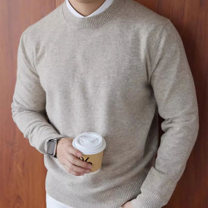 Pull en cachemire d'hiver à col rond pour homme personnalisé, style basique, approvisionnement ODM - Product Image 2