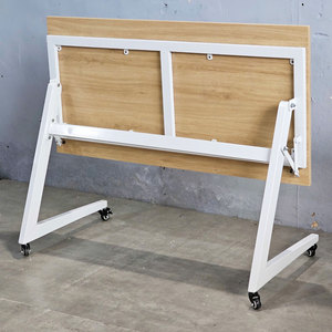 <b>Foldable</b> <b>Desk</b> with Z-Shaped Metal Legs and Plywood Top Assembled Features Storage-SPD68199 - Product Image 3