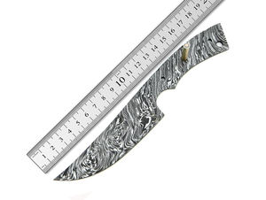 Cuchillo de Caza de Acero de Damasco B-370 de Grado Industrial, Hoja Completa sin Tratar, Alta Durabilidad, Garantía de 3 Años, 8 Pulgadas, Personalizable - Product Image 6