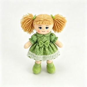 customized Soft Fabric Girl Plush <b>Doll</b>,Solid Green Vintage Cloth Rag <b>Doll</b>,Cottagecore Textile Rag <b>Doll</b> - Product Image 6