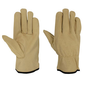 Guantes de conductor de cuero de piel de cabra de la mejor calidad de fábrica directa Guantes DE TRABAJO DE SEGURIDAD reforzados con logotipo personalizado - Product Image 4