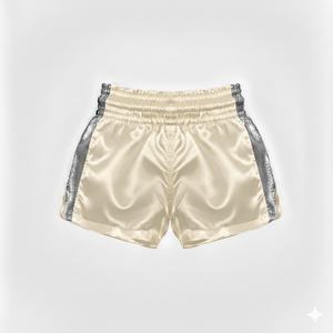 Pantalones Cortos de Muay Thai de Estilo Tradicional de Alta Calidad, Auténticos con Logotipo Bordado en Dos Tonos, Elegantes Pantalones Cortos de Muay Thai - Product Image 5