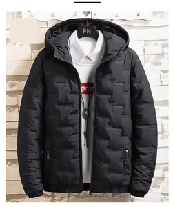 Veste matelassée en toile à capuche pour homme, coupe-vent, respirante, chaude pour l'hiver, vente en gros OEM, meilleure qualité - Product Image 5