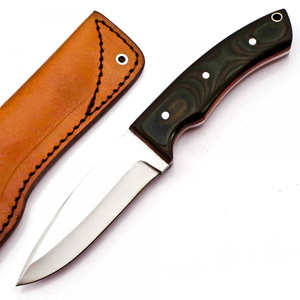 Poignée ergonomique à lame polie pour couteau de survie Full Tang, équipement d'extérieur avec gaine en cuir - Product Image 3