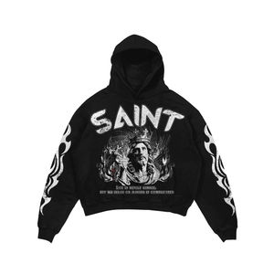 Conjunto Deportivo para Hombre, Sudadera con Capucha y Cordón, Estampado DTG/DTF, Corte Ajustado, Dos Piezas, Informal, para Gimnasio, Atlético, de Algodón, para Invierno - Product Image 2