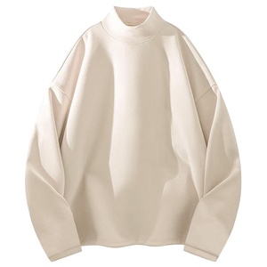 T-shirt basique à col montant pour femme, manches longues, coupe ajustée, confortable, uni - Product Image 1