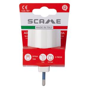 Adaptador de Enchufe Eléctrico Blanco 2 x 2P+T 10A Estándar Italiano, 1 x 2P+T 10A Estándar Italiano, Accesorios de Conector Alemán - Product Image 2