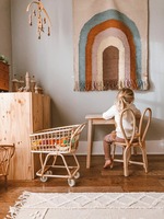 Chaise de lapin en rotin naturel fait à la main pour enfants-Mobilier décoratif écologique en forme d'animal