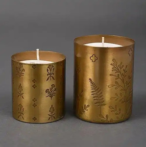 Bougeoir votif en fer fini or Nouveau dessus de table décoratif pour la maison et l'hôtel Décoration de Noël - Product Image 6