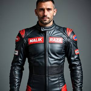 Traje de moto de cuero de carreras | Malik Raza | Logos de Club de tamaños de colores personalizados | Pedidos a granel de presupuesto - Product Image 4