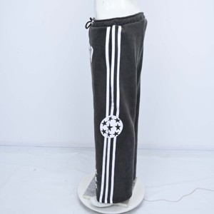 High Waist Wholesale Lightweight Breathable Oversized <b>Men</b> Flared <b>Joggers</b> Sweat High Plain Dyed 100% Cotton Vintage Customized - Product Image 2