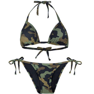 Venta al por mayor personalizado diseño de camuflaje Sexy Bikini traje de baño conjunto sujetador y bragas de dos piezas mujeres ropa de playa OEM fabricante pedido al por mayor - Product Image 5