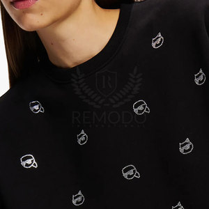 Sudadera de punto personalizada con pedrería para mujer, estilo oversize, con brillo, venta al por mayor, top de streetwear - Product Image 3