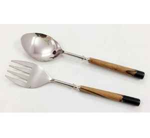 Haute qualité 18/8 acier inoxydable salade serveur ensemble résine poignée noël vente chaude pour mariage Restaurants couverts pour cuisine - Product Image 3