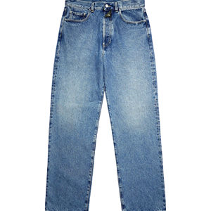 Pantalones vaqueros de corte recto para hombre y mujer personalizados 100% algodón tela vaquera estilo Streetwear ligero verano secado rápido transpirable dos lados - Product Image 1