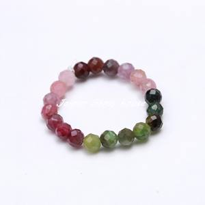 Venta caliente 3mm minimalista anillo de cuentas Natural Multi turmalina boda joyería ajuste tecnología perfecto dama de honor regalo esposa - Product Image 2