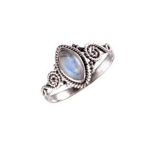 Anillo de Compromiso Clásico de Plata de Ley 925 con Piedra Lunar, Engaste de Bisel, para Mujer, Aniversario de Bodas, Fiesta - Product Image 2