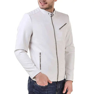 Veste à fermeture éclair à col montant de qualité supérieure pour hommes dans toutes les couleurs et tailles Canvas en cuir avec logo sur le devant - Product Image 1