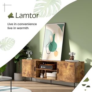 Mobile TV in legno da 80 pollici con presa di corrente per il centro di intrattenimento del soggiorno - Product Image 4