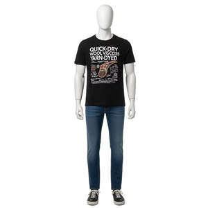 T-shirts pour hommes en laine et viscose à séchage rapide, tissu doux et respirant, impression sérigraphique, confortable pour un usage quotidien et sportif - Product Image 1