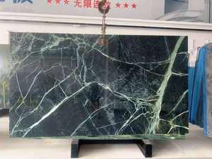 แผ่นหินอิตาลีคริสโซเบอรีล ลายหินอ่อนสีเขียวเข้ม แผ่นหินอ่อนสีเขียวมรกต สำหรับเคาน์เตอร์ครัว - Product Image 2