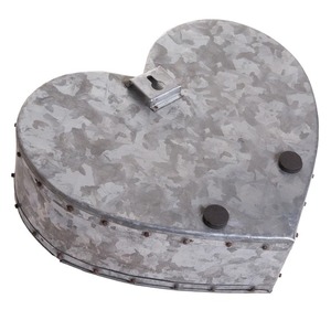 Maceta de pared con forma de corazón galvanizado para estilo de granja, jarrón de pared colgante, macetas, decoración de pared rústica para el hogar - Product Image 3