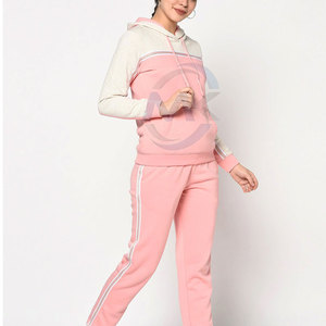 Chándal de Invierno para Mujer de Primera Calidad, Diseño de Dos Piezas con Patrón Sólido, Mangas Largas, 100% Algodón, Forro Polar Transpirable, Personalizable - Product Image 2