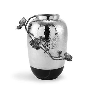 Vase à fleurs en métal artisanal accrocheur avec art de côté de fleur parfait pour ajouter du charme aux arrangements de salon - Product Image 2