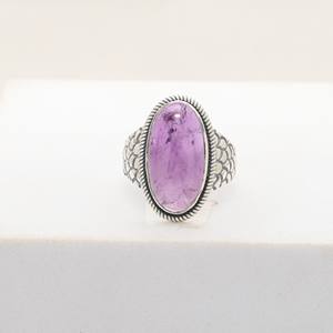 Bague de fiançailles en argent sterling 925, finition haut de gamme, sertie de pierres naturelles, améthyste, forme ovale, luxe, mariage, fête, tendance - Product Image 1