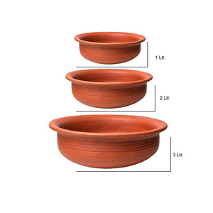 Handmade 500ml to 3000ml Terracotta Clay Pottery Modern Large Handi Earthen <b>Pot</b> Kitchen <b>Cooking</b> Serving High Quality Material - Product Image 5