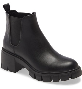עמיד למים מגפי עור אמיתי גומי Outsole עבודה מזדמן שחור קרסול טעות מגוחך צ 'לסי מגפי נשים - Product Image 1