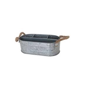 Wholesale Rustic Galvanized Metal <b>Cutlery</b> Caddy Kitchenware for Dish and Bowl <b>Storage</b> Tabletop Decor Use - Product Image 4
